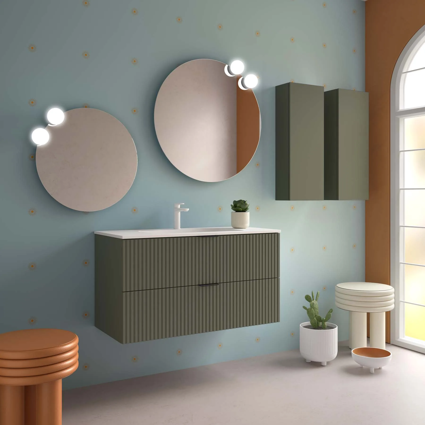 Mueble de baño a medida resistente a la humedad de Sancai
